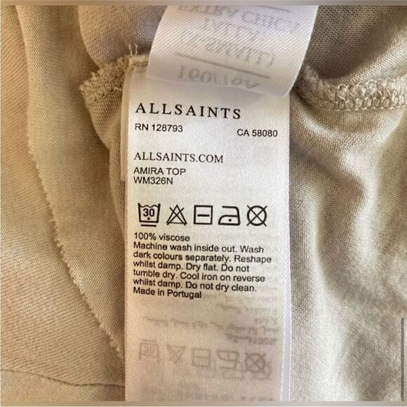 All Saints NWT Amira Surplice Knit Top in Stone Size XS - Picture 9 of 10